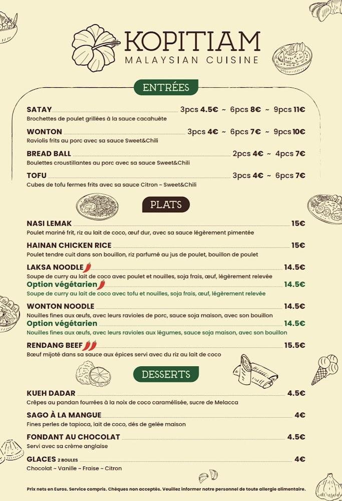 Kopitiam Rive-Gauche - Menu Image 1